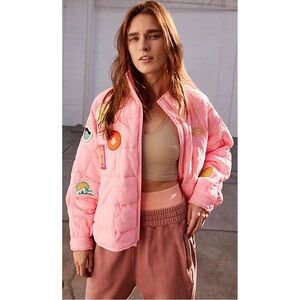 FP Movement Free People Pippa Pink Patch Packable Puffer Jacket